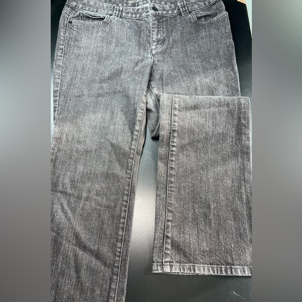Michael Kors Dark Grey/Black Denim Bootcut Jeans Size 12P GUC